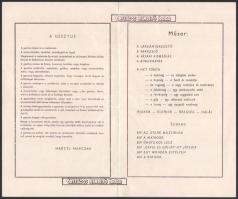 1967 Marcel Marceau Pantomim. Erkel Színház előadásának prospektus. Bp., ORI