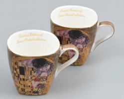 Gustav Klimt két személyes mokkás készlet díszdobozban. Matricás, jelzett, hibátlan