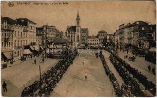 1918 Charleroi, Place du Sud, Le Jeu de Balle / square, Café Francotte, pharmacy (EK)