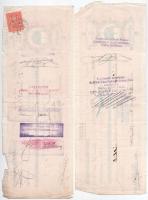 Budapest 1925-1936. 6db váltó kitöltve, okmánybélyegekkel, bélyegzésekkel T:III