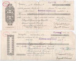 Budapest 1925-1936. 6db váltó kitöltve, okmánybélyegekkel, bélyegzésekkel T:III