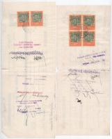 Budapest 1925-1936. 6db váltó kitöltve, okmánybélyegekkel, bélyegzésekkel T:III