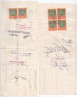 Budapest 1925-1936. 6db váltó kitöltve, okmánybélyegekkel, bélyegzésekkel T:III