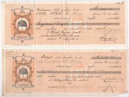 Budapest 1925-1936. 6db váltó kitöltve, okmánybélyegekkel, bélyegzésekkel T:III