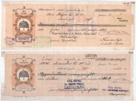 Budapest 1925-1936. 6db váltó kitöltve, okmánybélyegekkel, bélyegzésekkel T:III