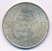 1947. 5Ft Ag "Kossuth" T:1,1- patina Adamo F8.1