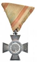 1941/1942. Tűzkereszt II. fokozata hadifém kitüntetés, viseltes mellszalagon T:2- patina Hungary 1941/1942. Fire Cross, 2nd Class war metal decoration with worn ribbon C:VF NMK 447.