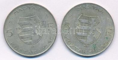 1947. 5Ft Ag "Kossuth" (2x) T:2- patina Adamo F8.1