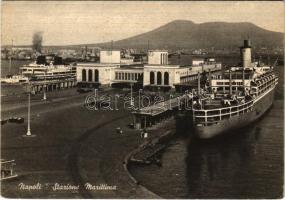 1961 Napoli, Naples; Stazione Marittima / port, steamship (EB)