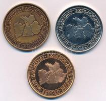 DN "Vidia Kereskedelmi Vállalat - 5 - 20 - 40 Törzsgárda" (3xklf) kétoldalas Br és fém eml...