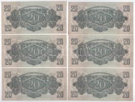 1944. 20P (6x) "A Vöröshadsereg Parancsnoksága", két csoportban sorszámkövetők "BX 48...