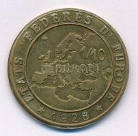 Franciaország 1928. 1/10 Europa "Louis Pasteur" Al-Br fantáziaveret T:2 patina
France 192...