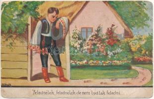 1941 Felednélek, felednélek, de nem tudlak feledni... magyar folklór művészlap / Hungarian folklore art postcard s: Bernáth (fa)