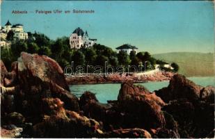 Abbazia, Opatija; Felsiges Ufer am Südstrande / rocky shore (fa)