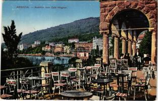 Abbazia, Opatija; Ausblick vom Café Wagner / café terrace with waiter (EK)