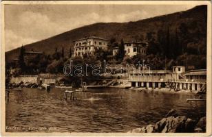 1933 Lovran, Lovrana, Laurana; Villa Splendore / beach, bathers, villa (EK)