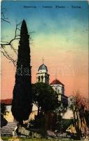 1914 Herceg Novi, Castelnuovo; Kloster Savina / monastery + "K.u.K. Kriegsmarine SMS Radetzky" (EK)