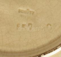 Schütz Cilli fajansz kínáló tál, kézzel festett, jelzett, sérülésekkel d: 26 cm