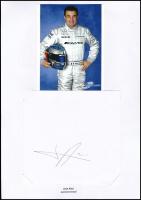 Jean Alesi (1968-) francia autóversenyző aláírása papírlapon