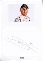 Robert Kubica (1984-) lengyel autóversenyző aláírása papírlapon