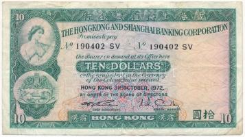 Hongkong 1972. 10$ T:III  Hongkong 1972. 10 Dollars C:F Krause 182.g