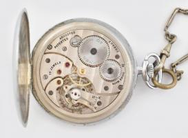 Tavannes fém tokos zsebóra jelzett számlappal. Működő, szép állapotban 47 mm