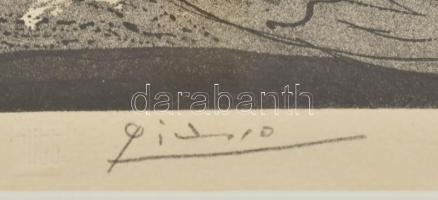 Pablo Picasso (1881-1973): Faune devailant une femme. Facsimile grafika rézkarc után, papír, jelzett...