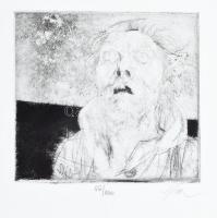 Szász Endre (1926-2003): Portré. Rézkarc, merített vízjeles papír, jelzett, számozott (66/100). 9,5×10 cm