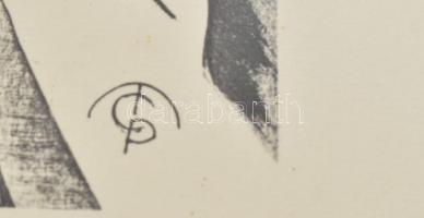 cca 2000 Molnár C. Pál után: Utcán. Nyomat, papír, jelzett a nyomaton, plexiüvegezett fakeretben. 30...