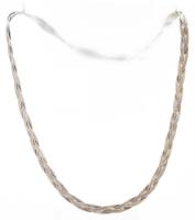 Ezüst(Ag) fonott háromszálas nyaklánc, jelzett, h: 42 cm, nettó: 7,6 g