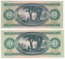 1957-1975. 10Ft (5x) T:III,III- közte szép papír