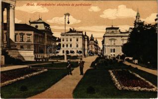 Arad, Kereskedelmi akadémia és park / Academy of Commerce and park