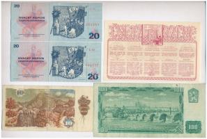 Csehszlovákia 1961. 100K + 1970 20K (2x) + 1986. 10K + 1937. "37. Csehszlovák Osztálysorsjáték&...