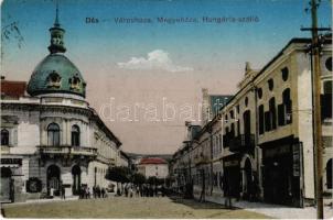 1940 Dés, Dej; Városháza, megyeháza, Hungária szálló, üzletek / town and county halls, hotel, shops