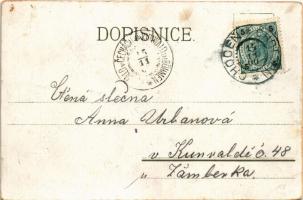 1900 Chocen, Radnice, Nádrazi / town hall, railway station, general view. Lit. F. Hoblik Art Nouveau...