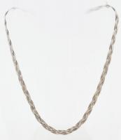 Ezüst(Ag) háromszálas fonott nyaklánc, jelzett, h: 40 cm, nettó: 8,2 g