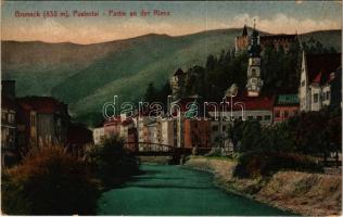 1918 Brunico, Bruneck (Südtirol); Pustertal, Partie an der Rienz / Val Pusteria, Rienza river + K.u.k. Elektrokomp. Zensuriert (EK)