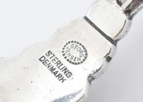 Ezüst(Ag) Georg Jensen dán díszkanál, jelzett, h: 15,3 cm, nettó: 33,1 g