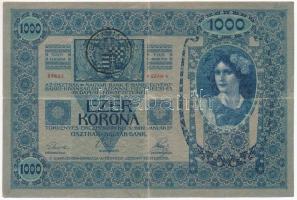 1902. 1000K fekete ROMANIA TIMBRU SPECIAL román felülbélyegzéssel T:III  Adamo K35Be