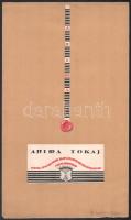 Galambos Margit (?-?): Anima Tokaj, 1924. Art deco italcímke terv. Tempera, tus, kollázs, papír, papírra kasírozva. Jelezve jobbra lent. 27x11,5 cm.