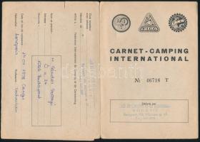 1978 Arcképes nemzetközi camping igazolvány, 2 db tagdíjbélyeggel