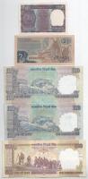5db vegyes Indiai és Indonéz bankjegy tétel, közte Indonézia 1961. 2 1/2R "BOT 001738" T:I...