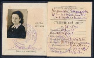 1949 Arcképes szovjet igazolvány magyar személy részére