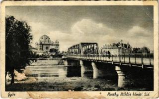 Győr, Horthy Miklós közúti híd, zsinagóga / bridge, synagogue (Rb)