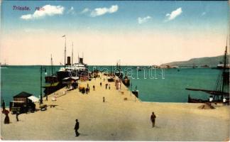 Trieste, Trieszt; Molo / port, steamship (EK)