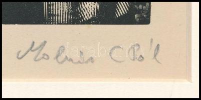 Molnár C. Pál (1894-1981): Szent. Fametszet, papír, utólagos jelzéssel, paszpartuban 17×11 cm