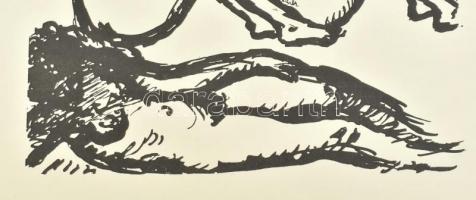 Rippl-Rónai József (1861-1927): Aktok. Cinkográfia, papír, jelzett a cinkográfián, paszpartuban, 23×...