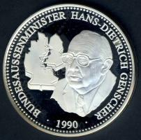NSZK 1990. "Hans-Dietrich Genscher" Ag 14,5g T:PP