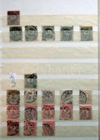 114 db magyar bélyeg 1861-1903, kisebb részben használatlan ill. postatiszta, nagyobb részben haszná...