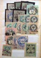 223 magyar okmánybélyeg kis berakóban 1868-1965